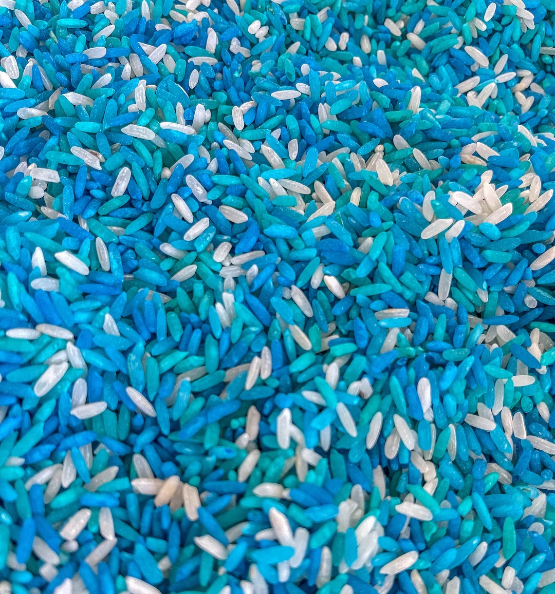 Blue Mix Sensory Rice, Sensory Bin Filler, Colored Rice, Sensory Play ...