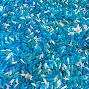 Blue Mix Sensory Rice, Sensory Bin Filler, Colored Rice, Sensory Play, Bright Sensory Bin Filler, Taste Safe, Montessori