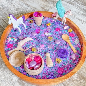 Unicorn Sensory Bin, Unicorn Sensory, Taste Safe, Montessori