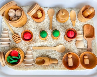 Ultimate Set Of Sensory Bin Tools, Small Wooden Tools, Sensory tools, Montessori