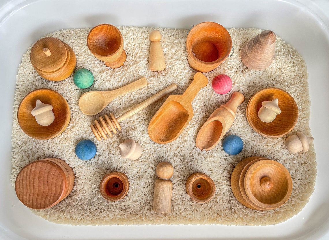 Deluxe Set Of Sensory Bin Tools Small Wooden Tools Sensory