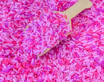 Mixed Pinks sensorische rijst, sensorische prullenbak, gekleurde rijst, sensorisch spel, heldere sensorische prullenbak, smaakveilig, montessori