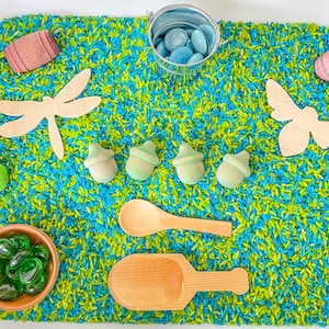 Pond Sensory Bin, Spring Sensory, Taste Safe, Montessori