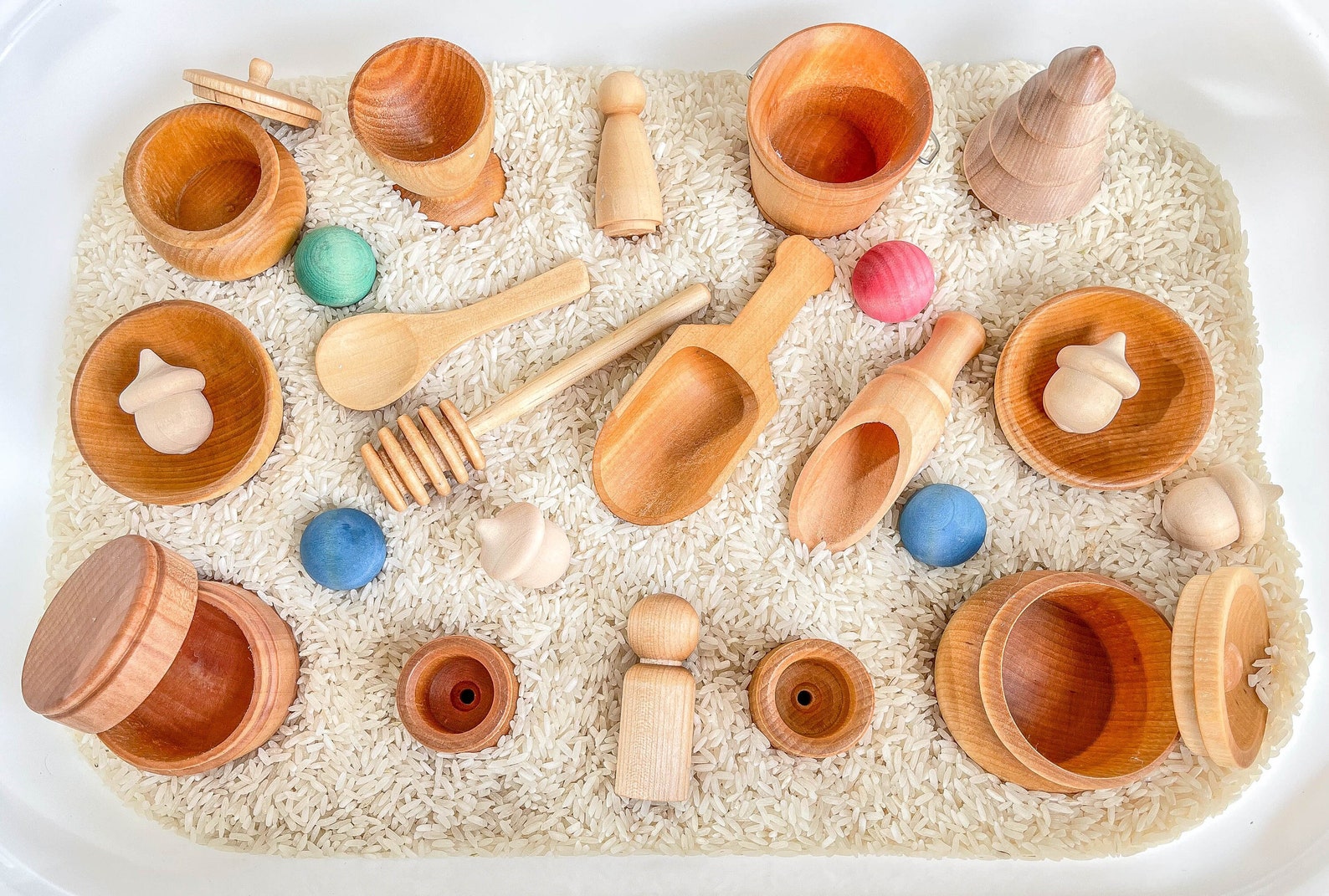 Deluxe Set of Sensory Bin Tools Small Wooden Tools Sensory Etsy