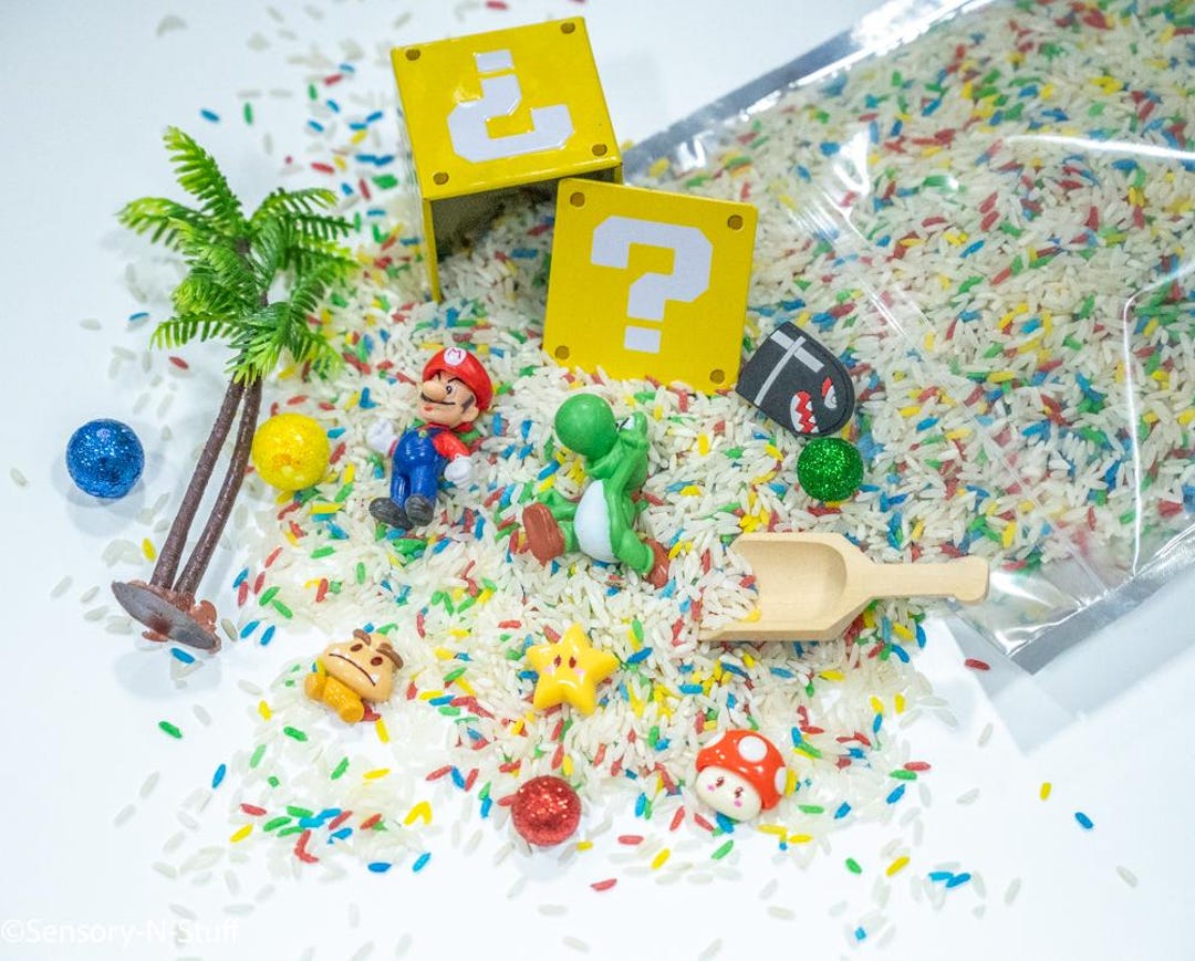 Merigo Rice Box Super Mario Budget Bag - Budget Sensory Bins, Sensory Rice, Montessori ...