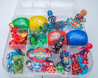 Kits de plastilina de superhéroes de lujo, regalo para niños, kit de plastilina para niños, plastilina de superhéroes