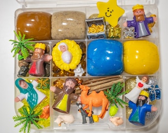 Kit de plastilina de lujo para el Belén, Regalo para niños, Kit de plastilina infantil, Plastilina navideña