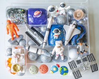 Deluxe Outer Space Playdough Kits, Planets and Spaceships, Playdough Gift