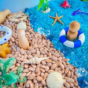 Ocean Sensory Bin, Ocean Sensory, Taste Safe, Montessori, Ocean loose parts