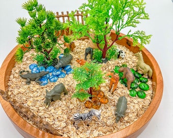 Zoo Sensory Bin, Zoo Animals Sensory, Taste Safe, Montessori