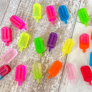 Piezas sueltas de paletas de helado, paletas de helado de resina, contenedor sensorial de verano, Montessori, Reggio, juego de simulación