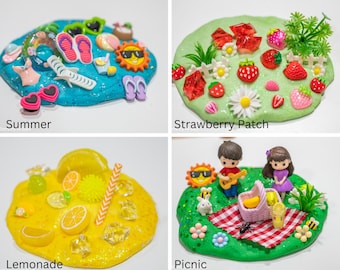 Tarros de plastilina de lujo, kit sensorial para niños, regalos para niños, tarros de plastilina temáticos, ideas para regalos de cumpleaños, recuerdos de fiesta