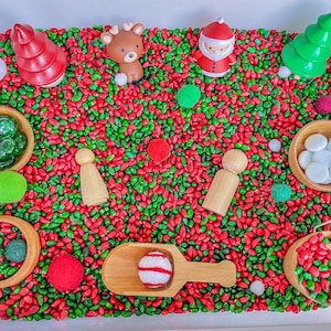 Christmas Sensory Bin Christmas Sensory Taste Safe Montessori Christmas Small World Play Etsy