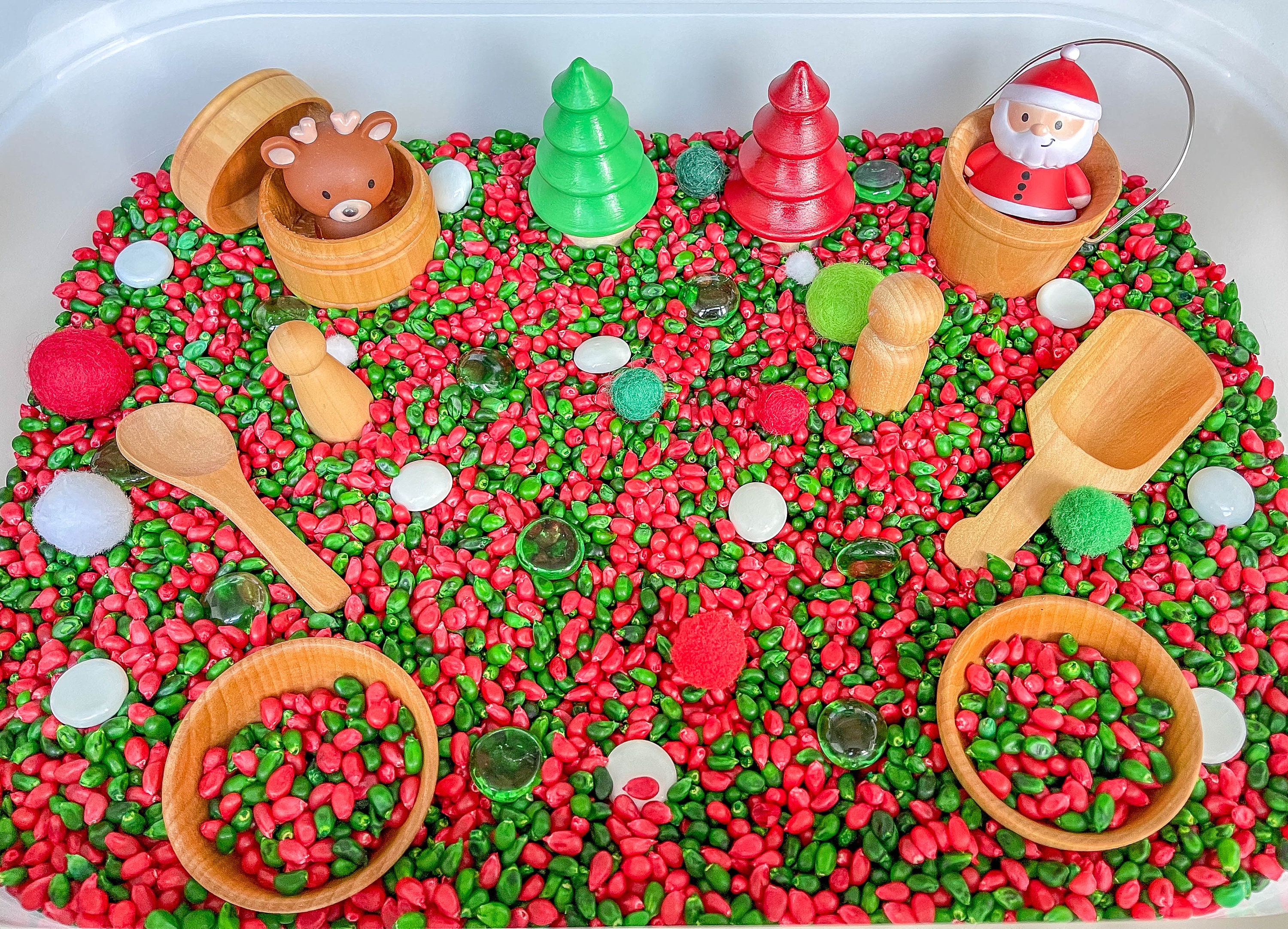 Sensory-N-Stuff Christmas Sensory Bin Rice - Christmas toys 2023 kids -  Christmas Sensory Bin Filler - Christmas Sensory Rice - Christmas stocking