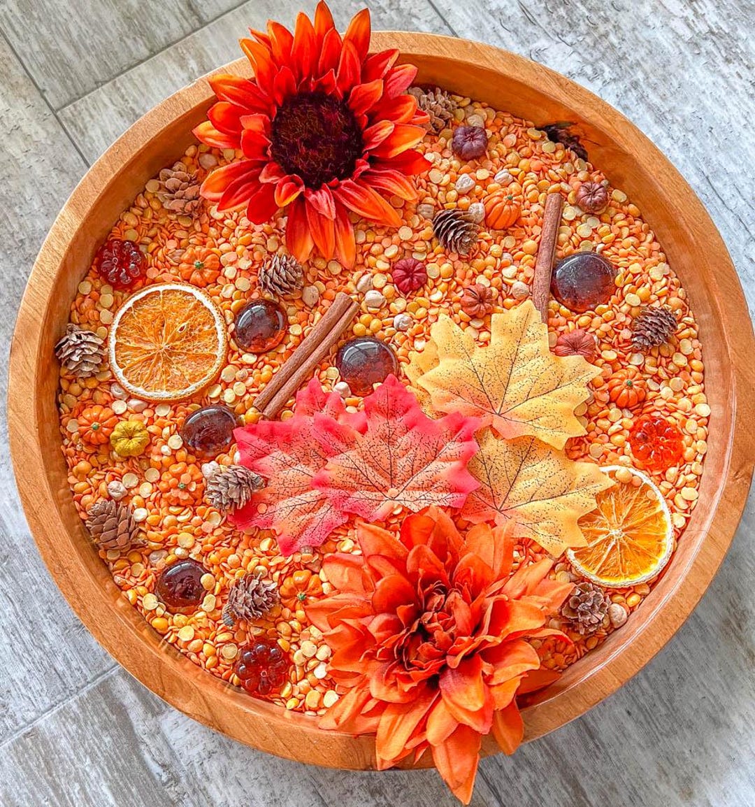Natural Fall Sensory Bin, Autumn Sensory, Taste Safe, Montessori - Etsy