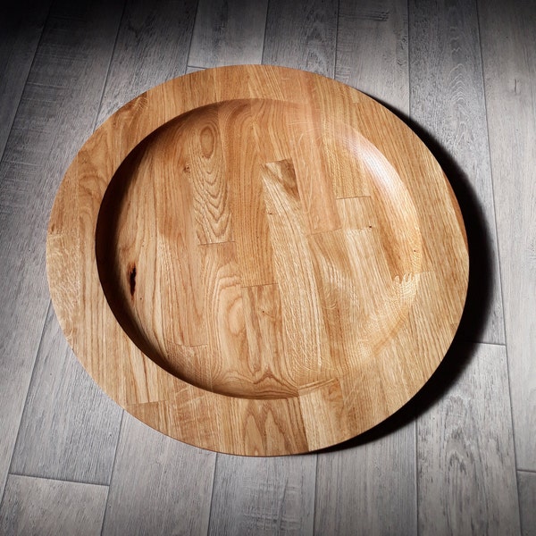 large oak platter, hand made from reclaimed oak.