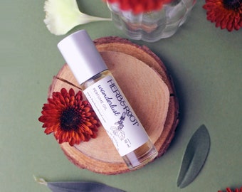 Patchouli and Plumeria Blend Roll on Perfume Oil Rollerball | Made with Essential Oils | Hippie Wanderlust Herb & Root 10ml