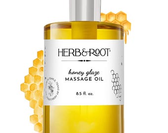 Honey Glaze Massage Oil for Couples: Edible, Skin-Softening (8.5 oz)