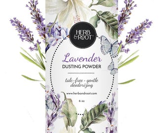 Lavender Body Dusting Powder | Talc-free Deodorizing Corn Free, Deodorizing, Chafing, After-Bath, Baby Powder, Herb & Root