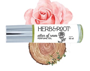 Sandalwood Rose Perfume Oil Rollerball: Vegan Essential Oil Blend (10ml)