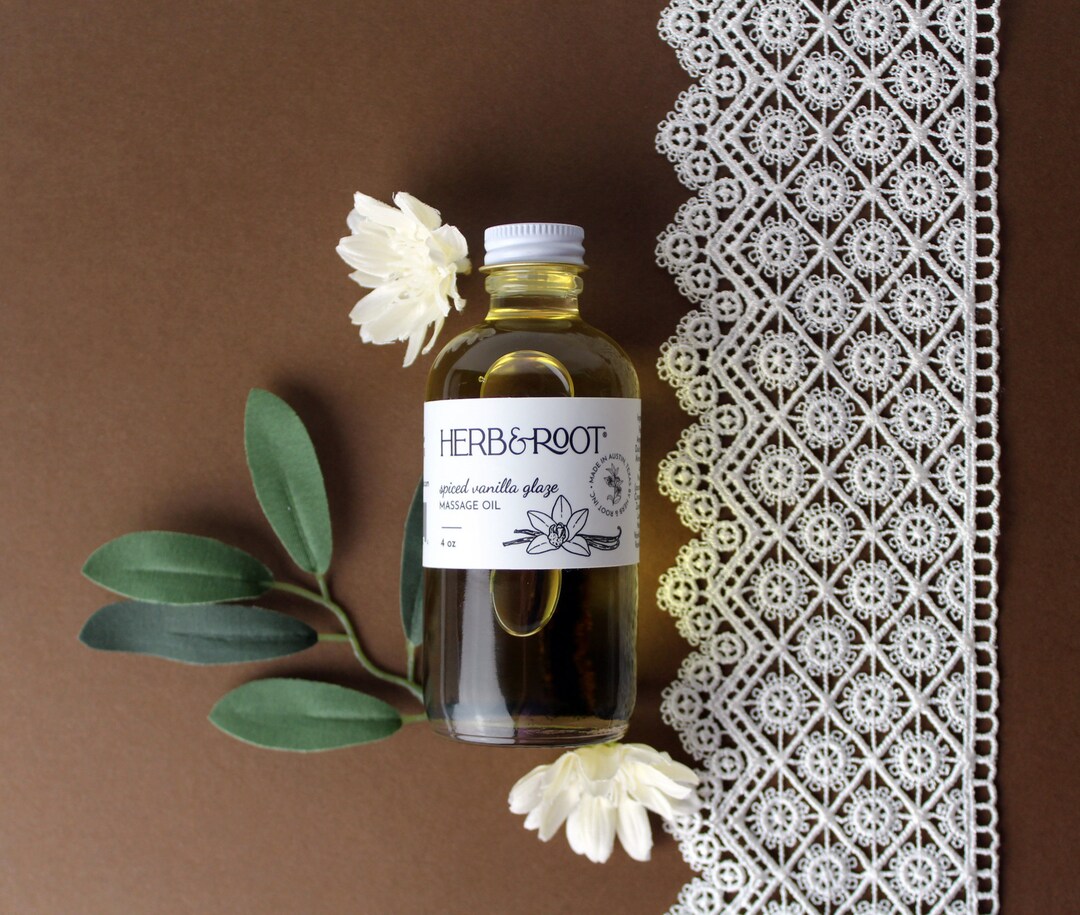 Vanilla Massage Oil Vegan and Warming Cinnamon Lightweight Nonsticky