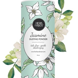 Jasmine Body Dusting Powder | Talc-free Deodorizing Corn Free, Deodorizing, Chafing, After-Bath, Baby Powder, Herb & Root