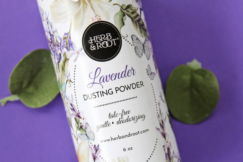 Lavender Body Dusting Powder Talc-free Deodorizing Corn Free, Deodorizing, Chafing, After-Bath, Baby Powder, Herb & Root image 4