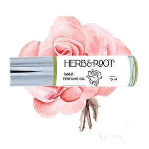 Rose Perfume Oil Rollerball (Roll On) | English Tea Rose Fragrance | Floral Perfume | Herb & Root, 10 ml