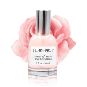 Rose and Sandalwood Eau de Parfum, Perfume Spray, Attar of Roses, 1 oz, Herb & Root