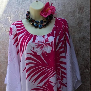Pink & White Palm Leaves Dress/Top. ONE SIZE FITS All.