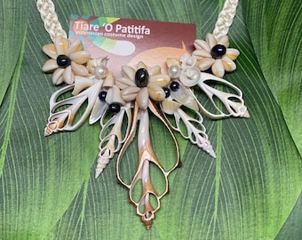 Poehere  Necklace.. Authentic Handmade Sea Shells Necklace. Perfect For Beach Weddings Or For Tahitian, Cook Islands, Rarotongan Costume.