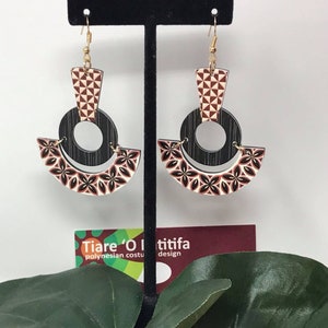 Manulua Tribal Design Earrings. Polynesian Style Earrings.
