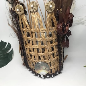 Authentc Material Headpiece. Costume Headpiece For Cook Islands & Tahitian dancers