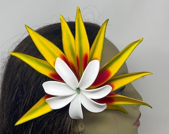 Tiare Of Paradise Flower Clip Hawaiian Hula Girl Style  Flower. Perfect For Brides, Wedding Flower, Bridesmaids Clip, Gift, Luau.