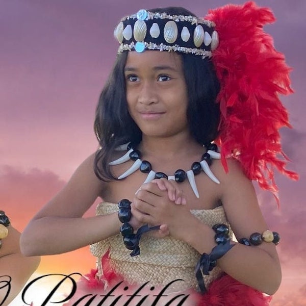 Casque Samoan Pale Fuiono Ou Samoan. Fête Luau, mariage, événements polynésiens. Idéal pour TOUS LES AGES