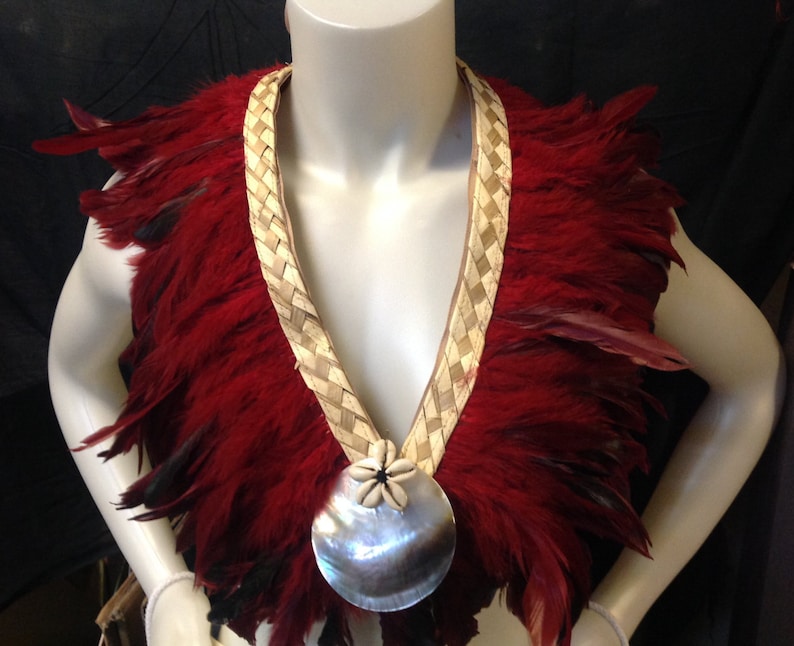 Feather Neck Piece.. Perfect For Tahitian & Cook Island Dancers Of All Ages. For Both Male And Female image 3