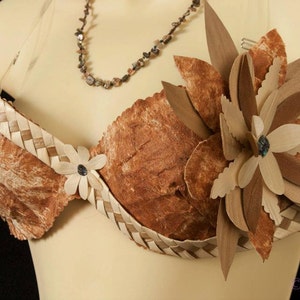 Authentic tapa cloth bra top for Cook Islands/Rarotongan & Tahitian dancers. image 1