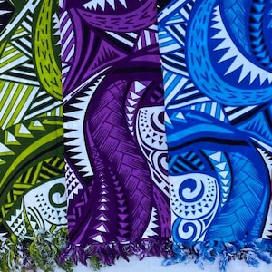Maui&#39;s Sarong. ASSORTED COLORS SARONG. Tatau Ie Lavalava. Polynesian Tattoo/Tribal Tatau Tupenu. For Both Men & Women. Beach Pareu, Pareo.