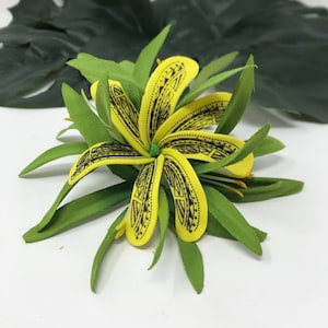 Tribal Tiare & Spider Lily Flower Hair Clip
