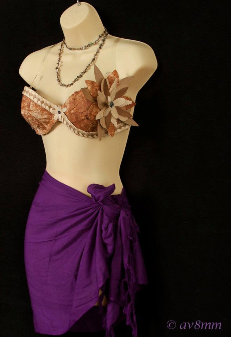 Authentic tapa cloth bra top for Cook Islands/Rarotongan & Tahitian dancers. image 2