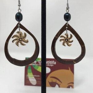 Hand Carved Earring & Fresh Water Pearls Earring.