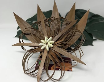 Handmade Authentic Natural Materials Hair Clip. Rauara/ Lo'akau flower clip. Beautiful Piece For Any Polynesian Event.