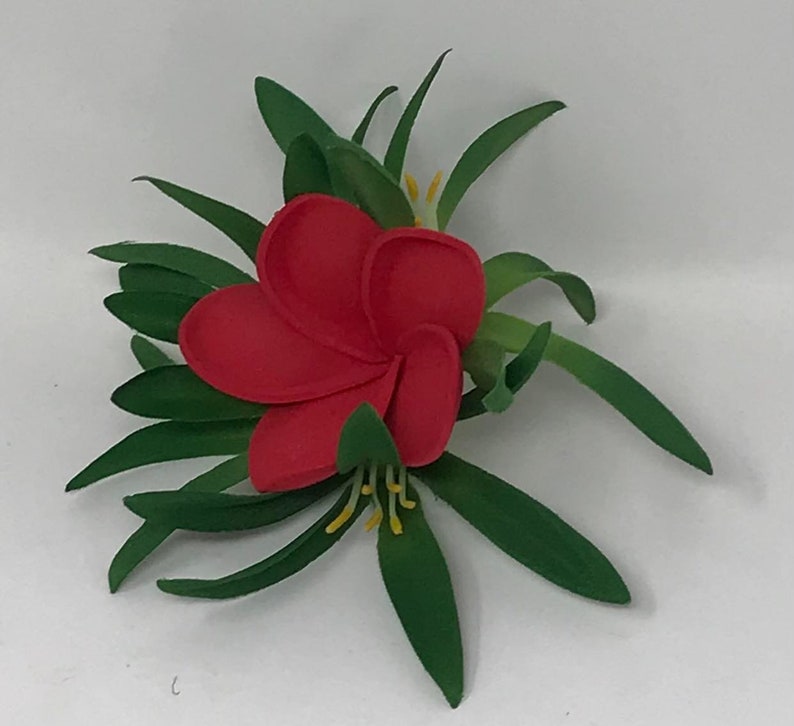 Moana Hair Clip For Kids Or Adult. Solid Foam Flower With Lily. Moana Baby Hair Clip. image 2