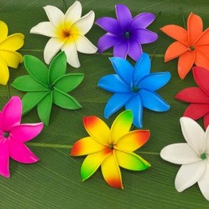 Hawaiianische Tiare mit Haarstab. Hochzeitsblume. Luau, Hula Mädchenblume.