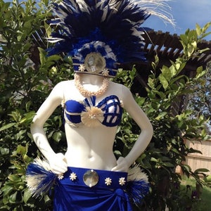 Te Moana Uliuli Set. Tahitian & Cook Islands/Rarotongan Headpiece and Bra Set.. Perfect For All Ages..
