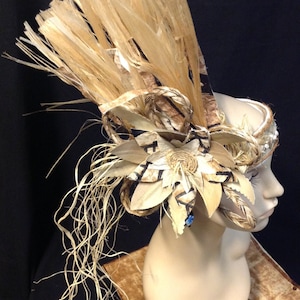 Authentic Tapa Cloth & Hau Or Fau Bark, Weaved Lauhala Headpiece. Tahitian Rarotongan, Cook Islands Headpiece. Perfect For All Ages!!