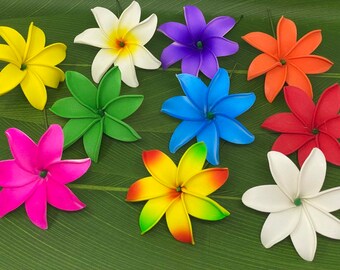 Hawaiian Tiare Flower With Hair Stick. Wedding Flower. Luau, Hula Girl Flower.