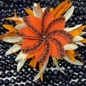 TIARE LILY Halloween TROPICAL. Hawaiian Tropical Flower Hair Clip. Hula Flower Clip. Luau Flower. Hawaiian Costume Flower Clip. Wedding Clip