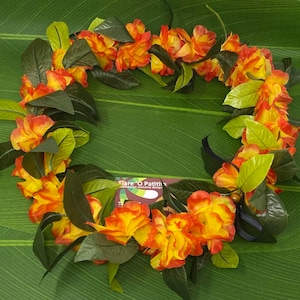 Hawaiian Silk Maile & Orchid Lei. Perfect For Any Tropical Occasions. Perfect Piece ForAll Ages. Aloha Lei. (Artificial)