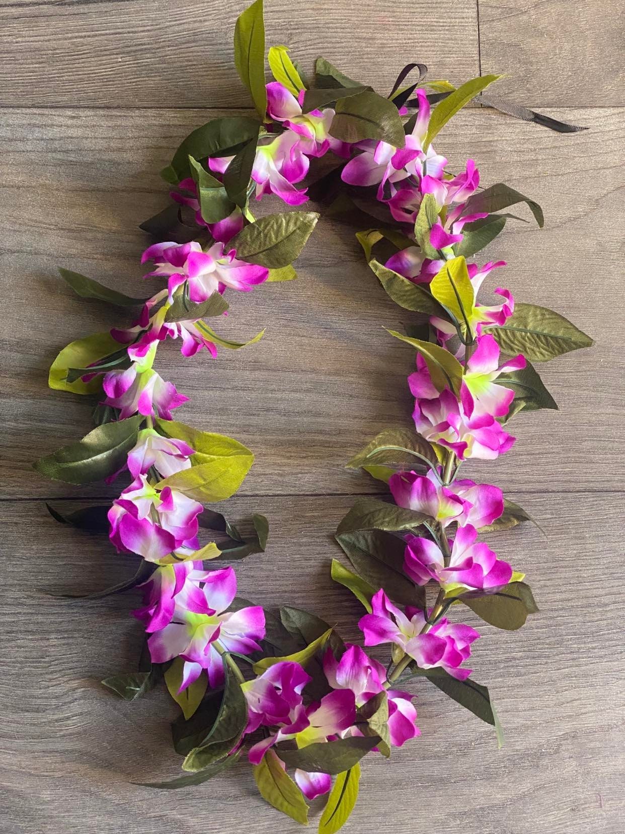 Hawaiian Silk Maile & Orchid Lei. Perfect for Any Tropical